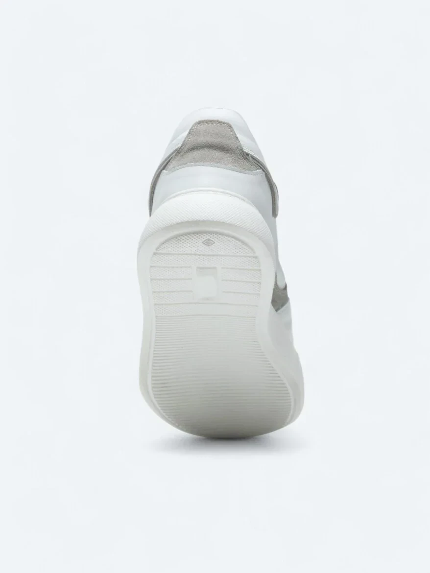 White Leather Sport Sneaker - 4