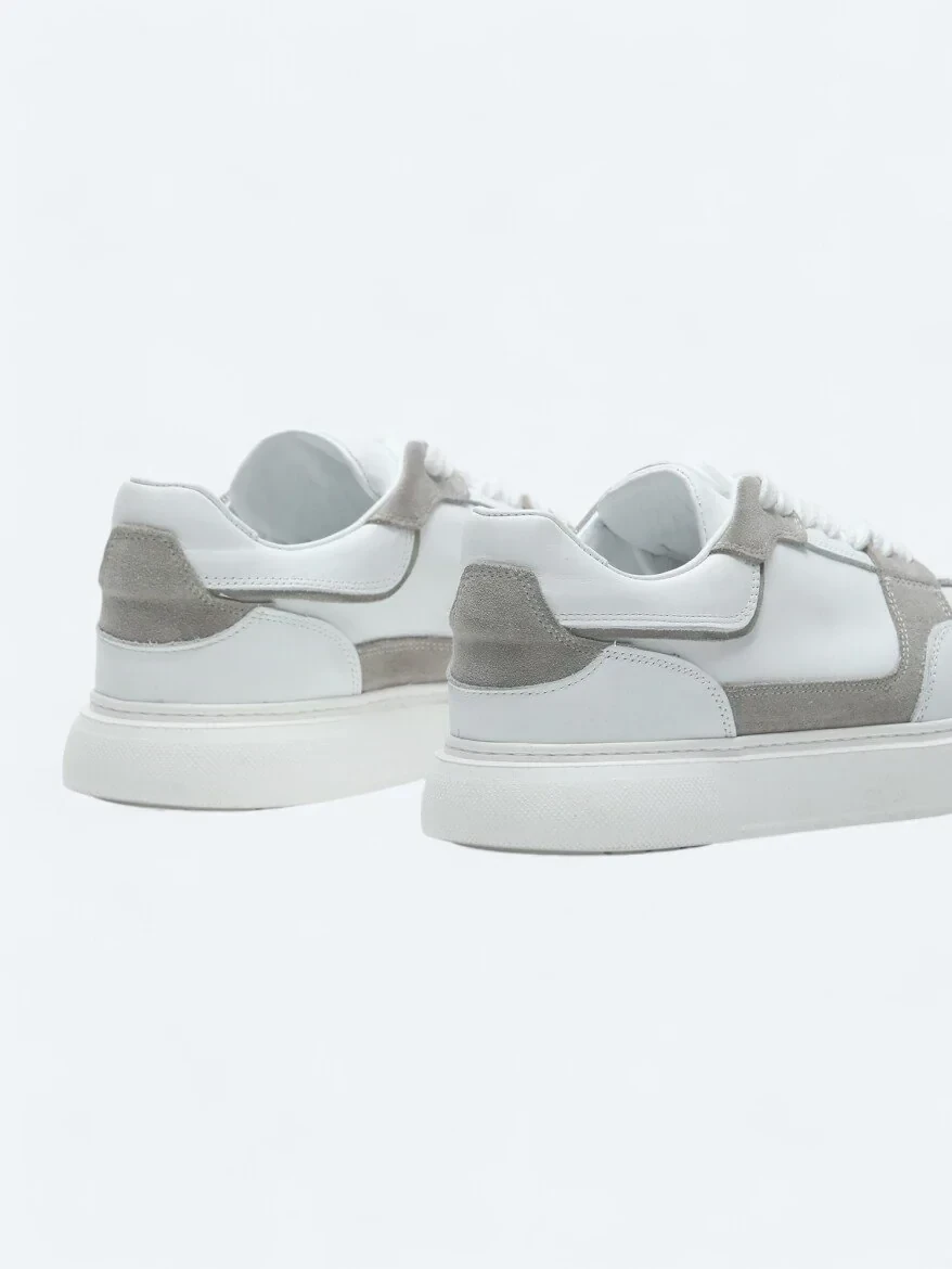 White Leather Sport Sneaker - 5