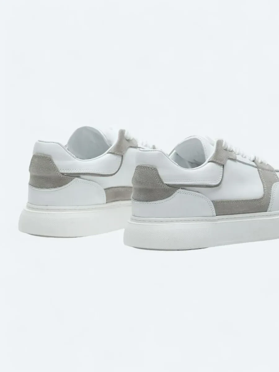 White Leather Sport Sneaker - 5