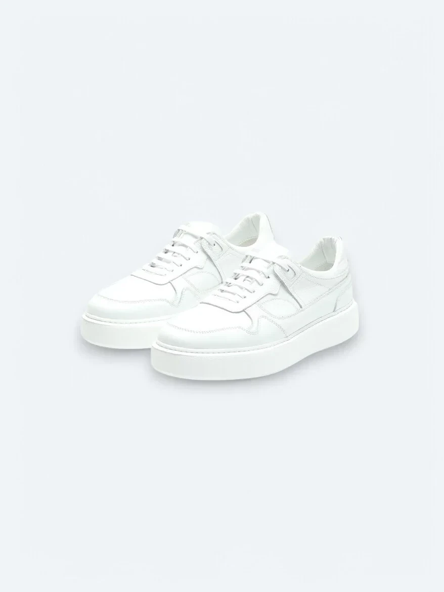 White Leather Sport Sneaker - 2
