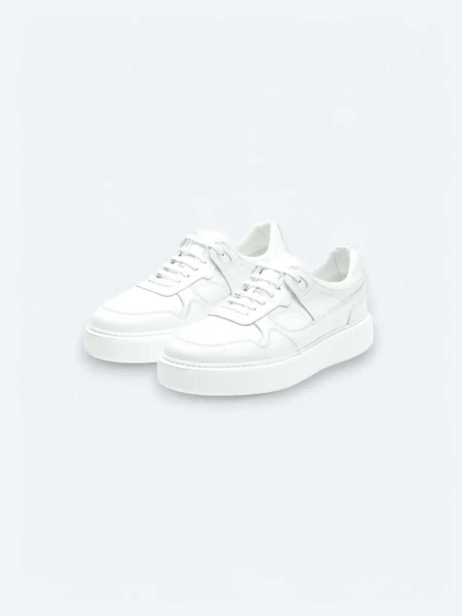 White Leather Sport Sneaker - 2
