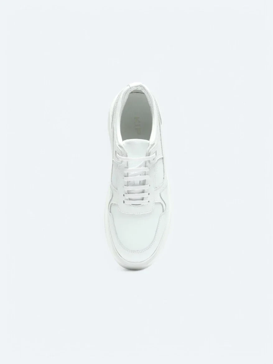 White Leather Sport Sneaker - 3