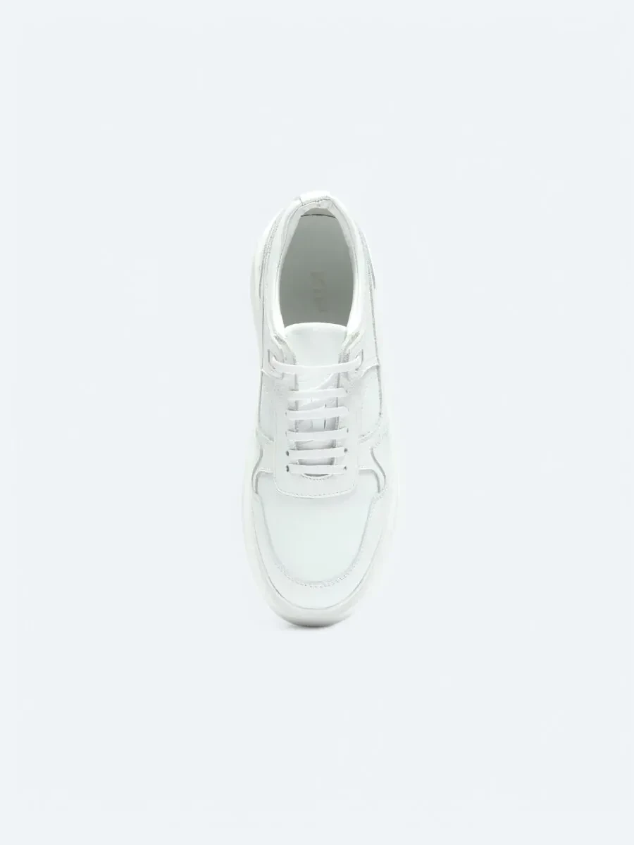 White Leather Sport Sneaker - 3