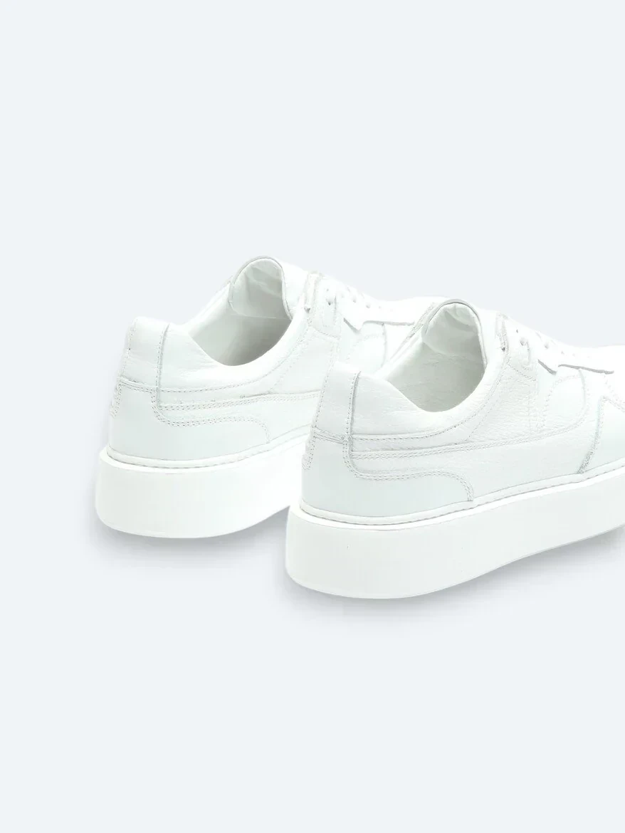 White Leather Sport Sneaker - 5