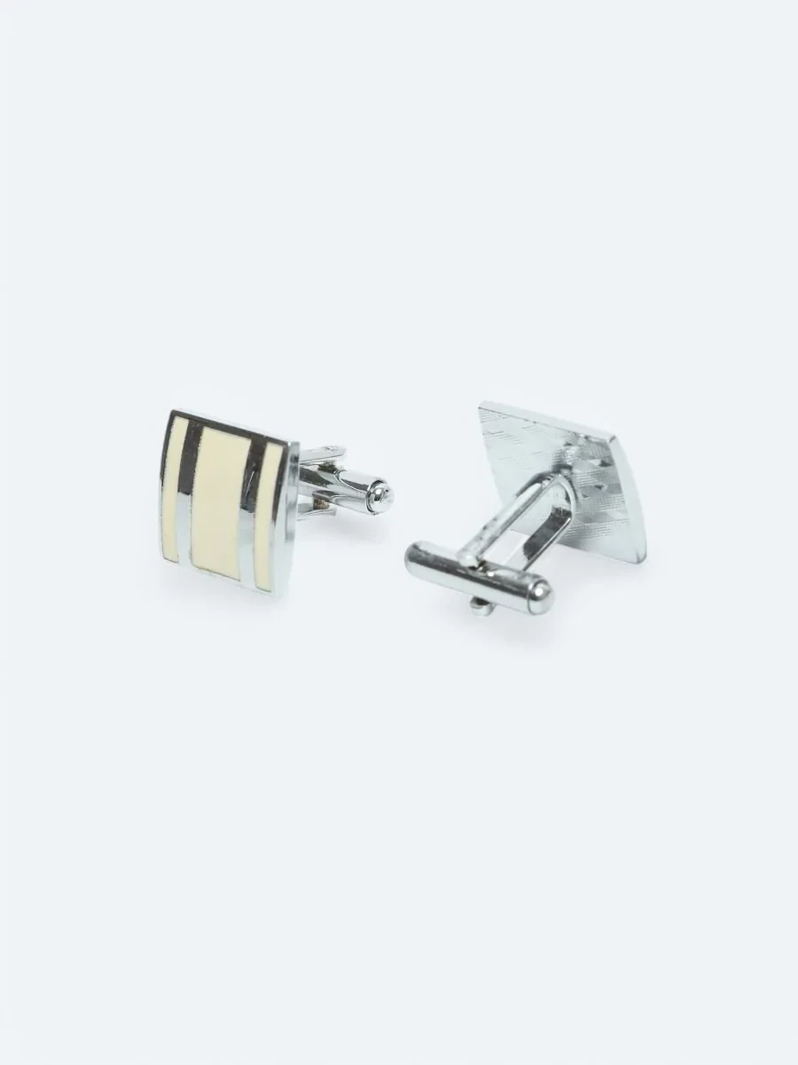 White Metal Cuff Link - 2