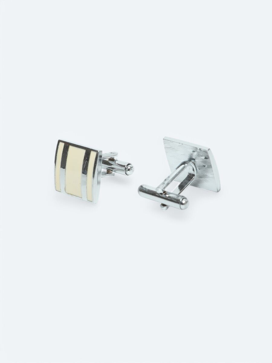 White Metal Cuff Link - 2