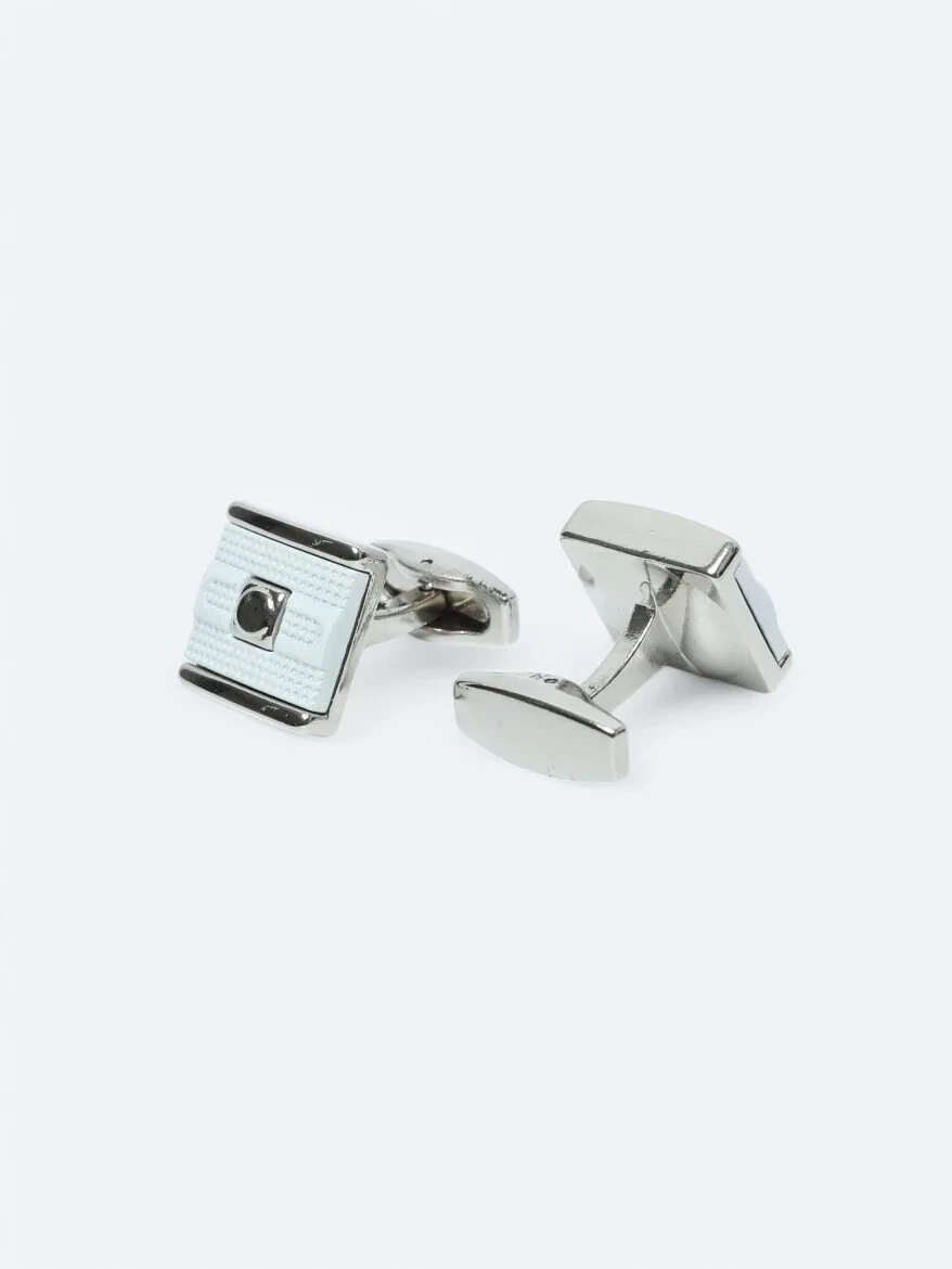 White Metal Cuff Link - 2