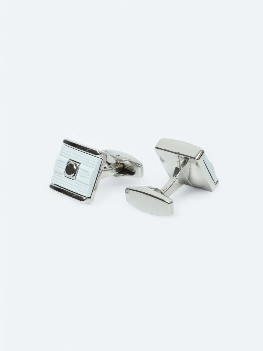 White Metal Cuff Link - 2