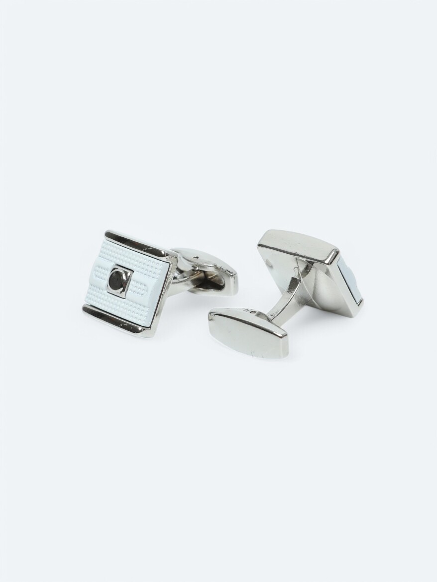 White Metal Cuff Link - 2