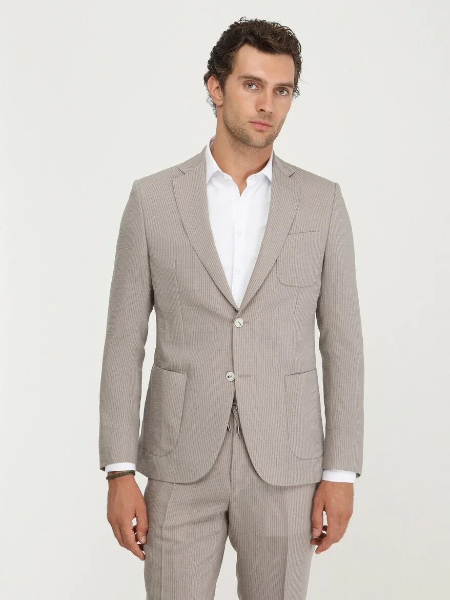 White Micro Regular Fit Weaving Classical Cotton Blended Shirt - 3
