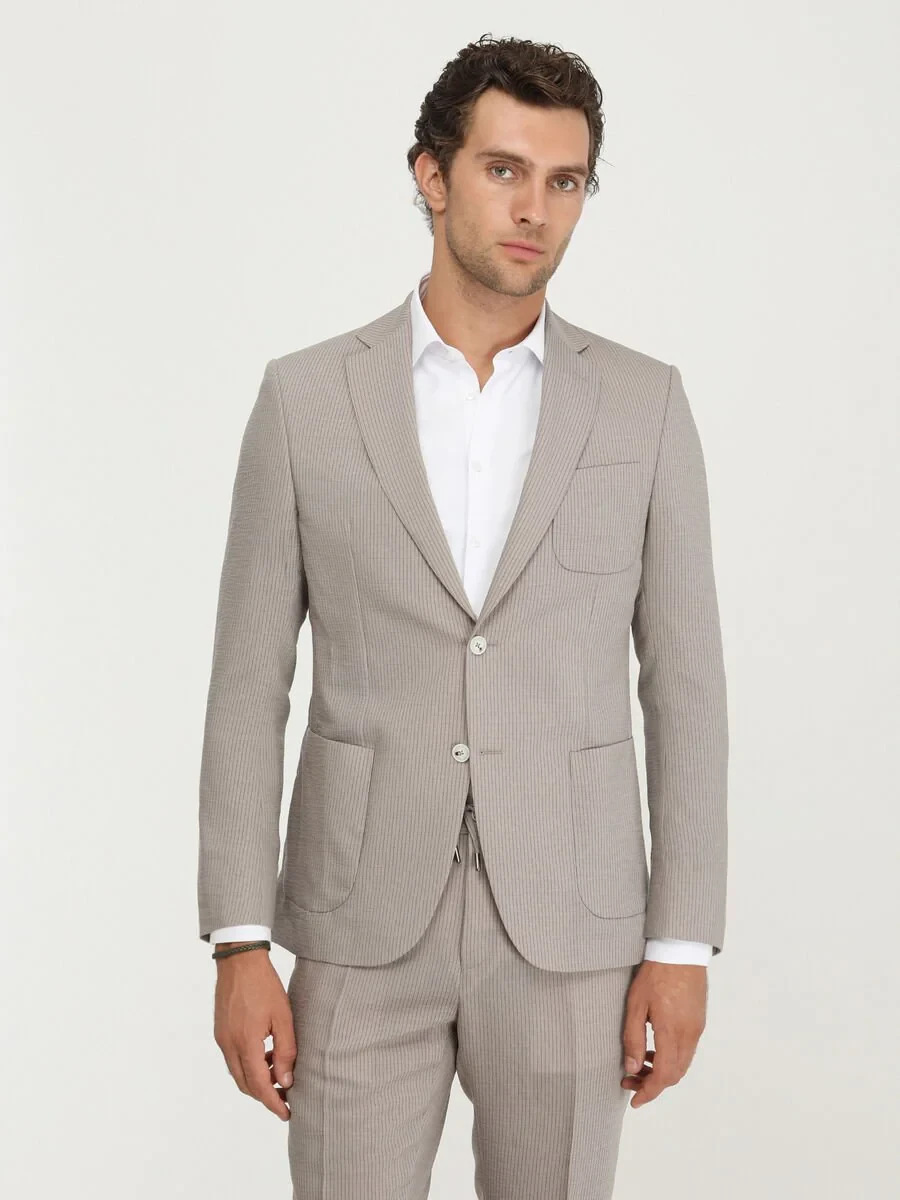 White Micro Regular Fit Weaving Classical Cotton Blended Shirt - 3