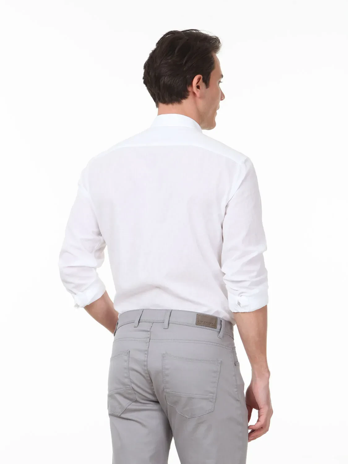 White Patterned Regular Fit Weaving Casual 100% Cotton Shirt - 4