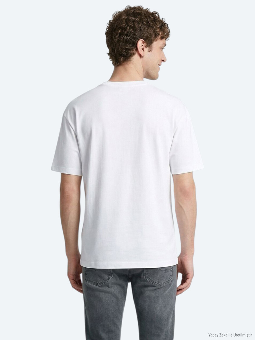 White Plain 100% Cotton T-Shirt - 5