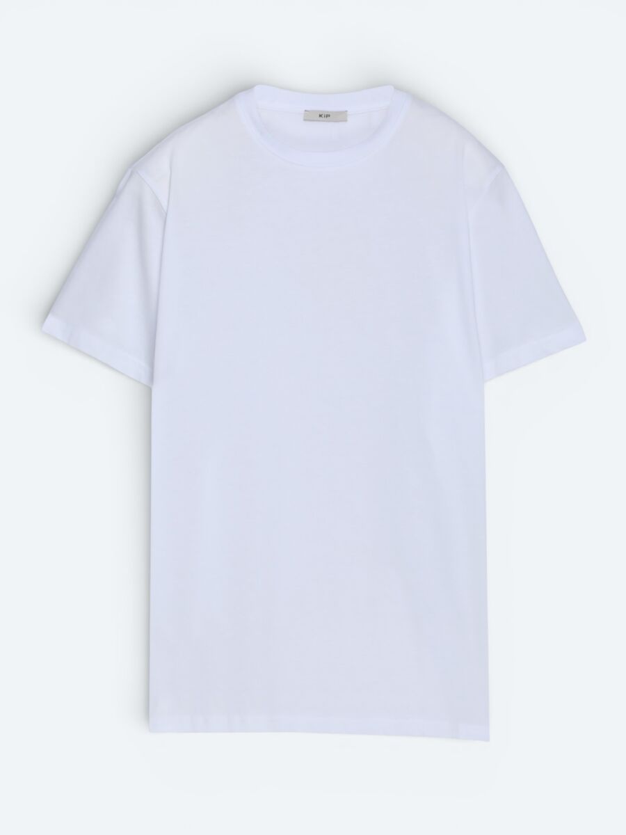 White Plain 100% Cotton T-Shirt - 3