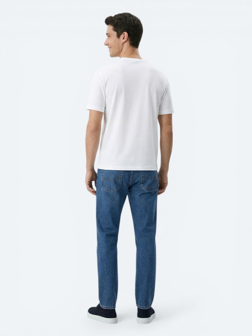 White Plain Cotton Blended T-Shirt - 5