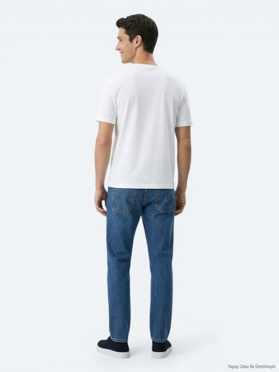 White Plain Cotton Blended T-Shirt - 5