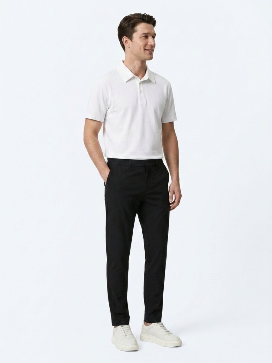 White Plain Cotton Blended T-Shirt - 3