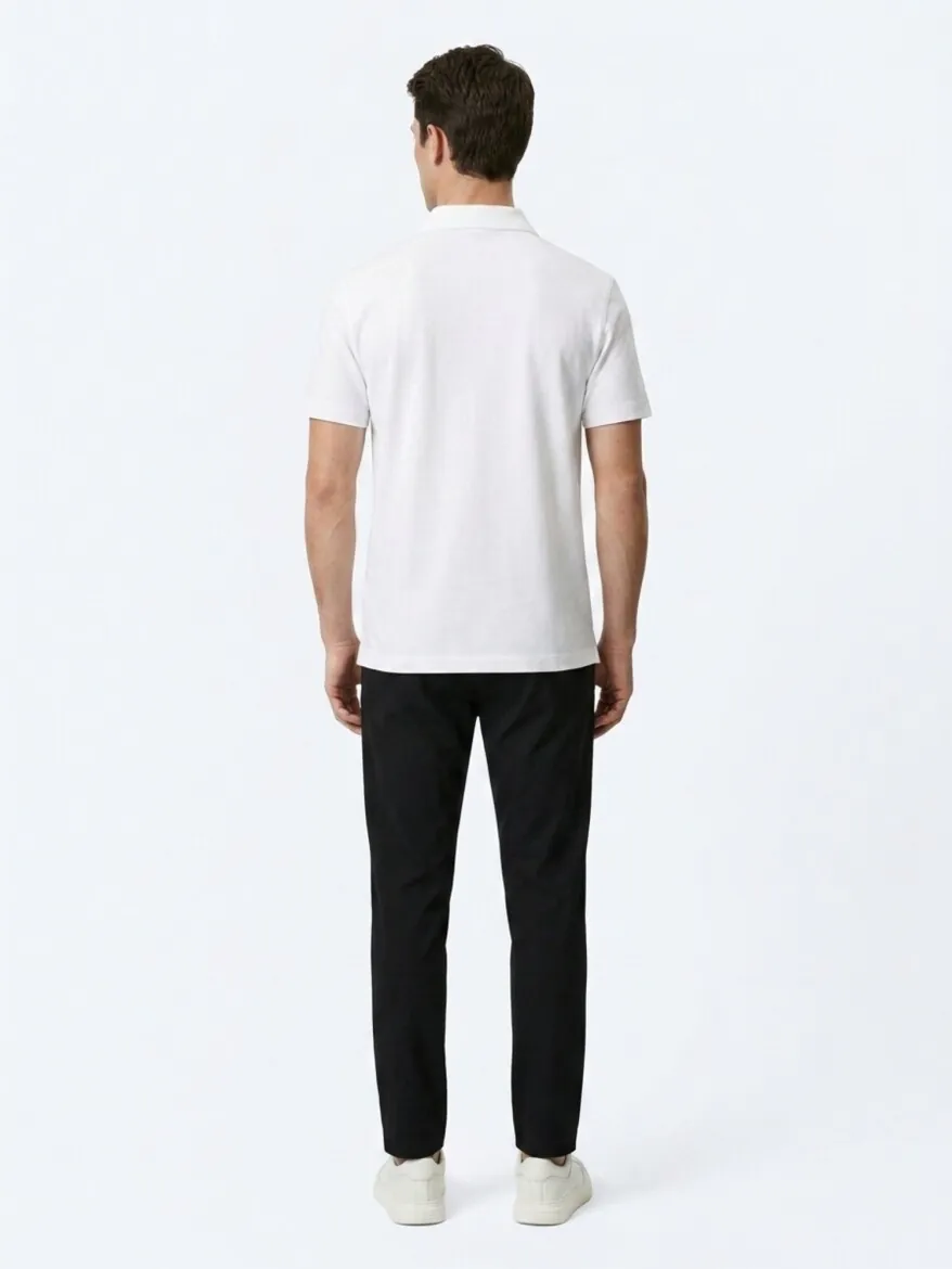 White Plain Cotton Blended T-Shirt - 5