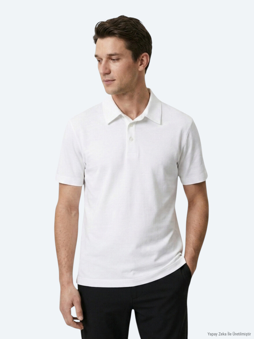 White Plain Cotton Blended T-Shirt 