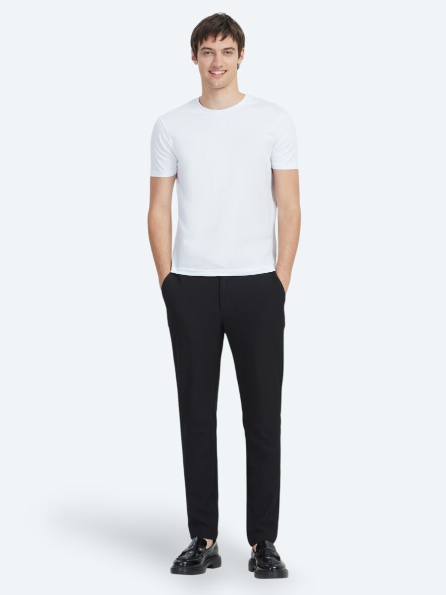 White Plain Crew Neck 100% Cotton T-Shirt - 2