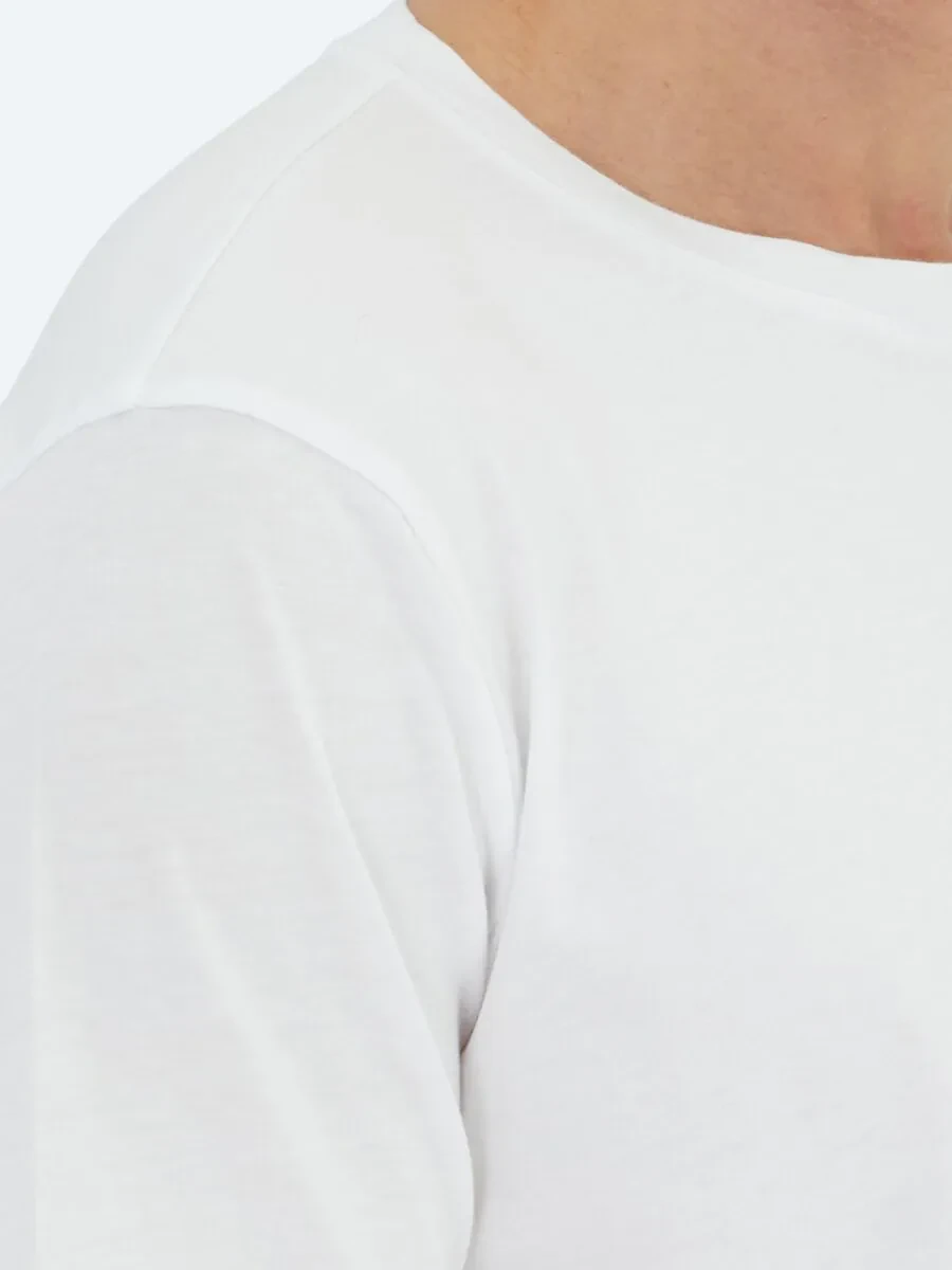 White Plain Crew Neck 100% Cotton T-Shirt - 4