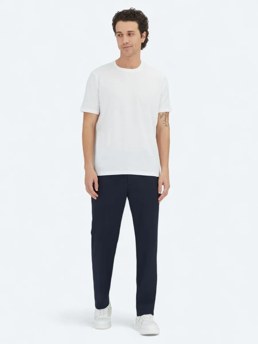 White Plain Crew Neck 100% Cotton T-Shirt - 2