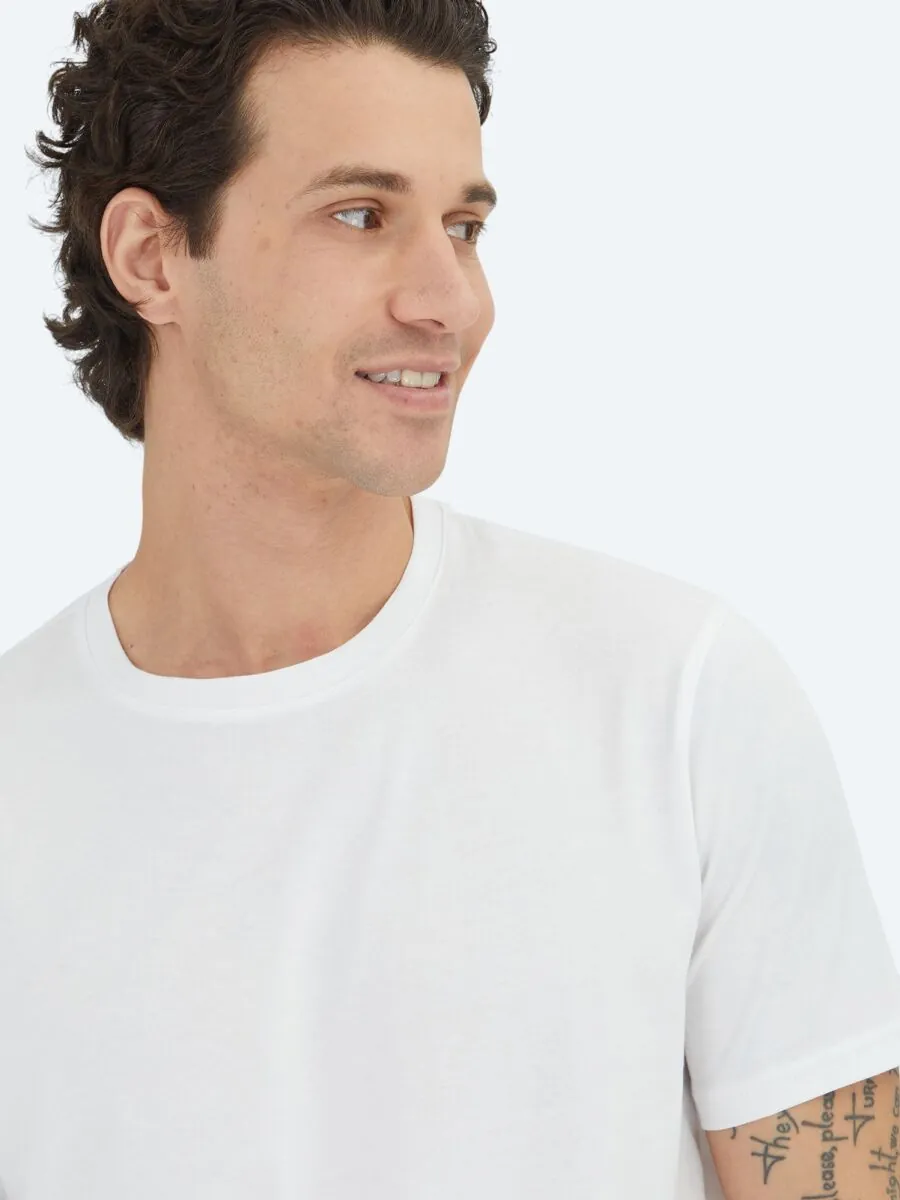 White Plain Crew Neck 100% Cotton T-Shirt - 3