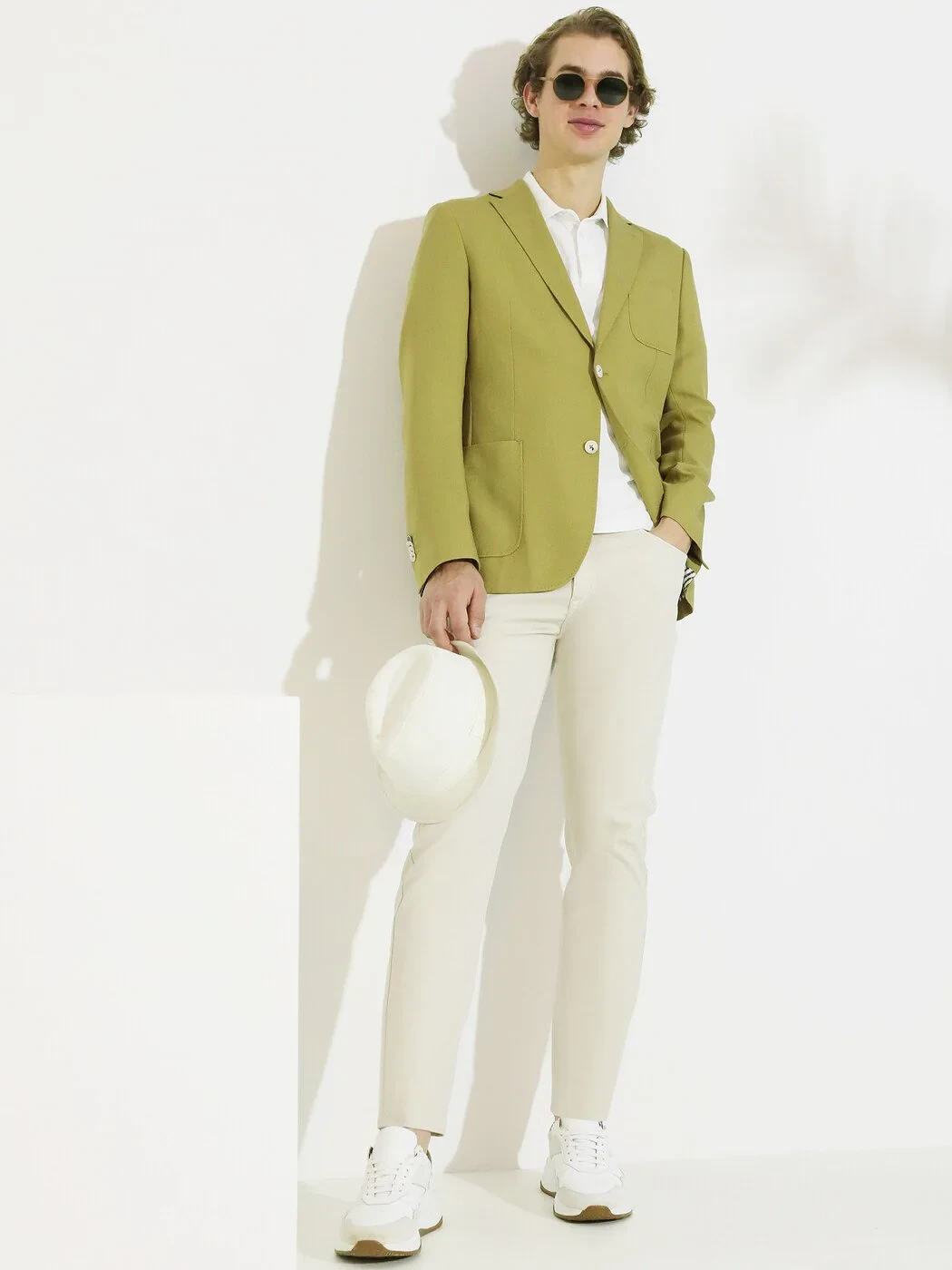 White Plain Polo Neck 100% Cotton T-Shirt - 5