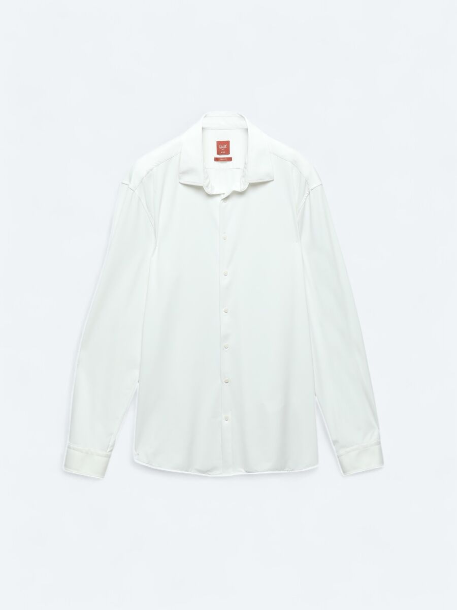 White Plain Regular Fit Long Knitting Casual Shirt - 7