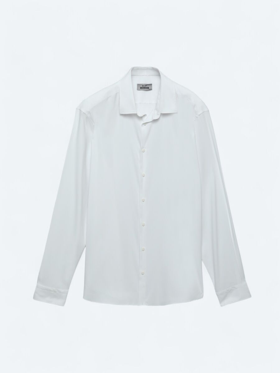 White Plain Regular Fit Long Weaving Casual Shirt - 7