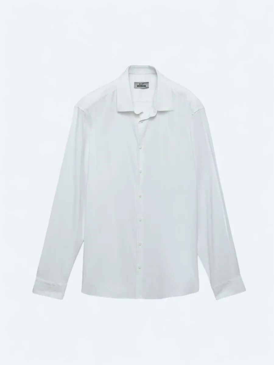 White Plain Regular Fit Weaving Casual Shirt - 7