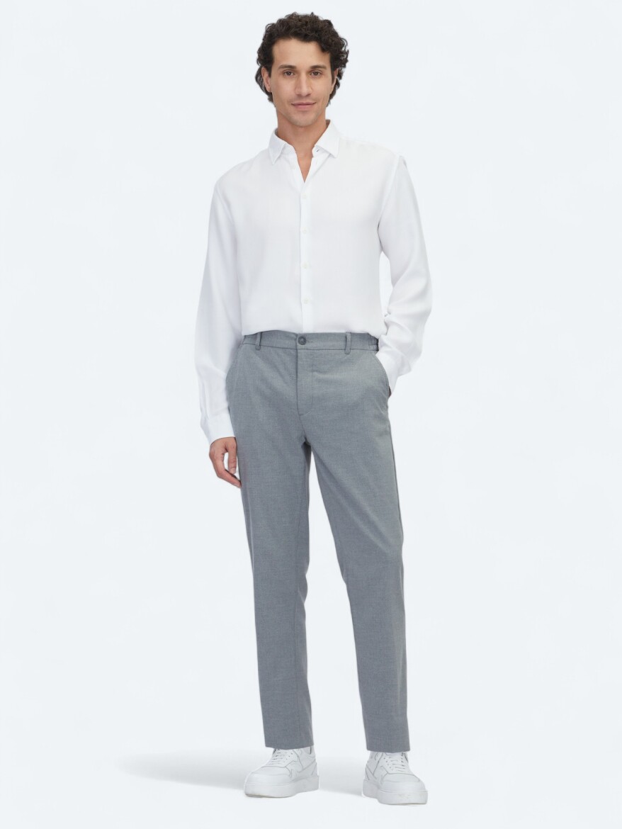 White Plain Regular Fit Weaving Casual Shirt 