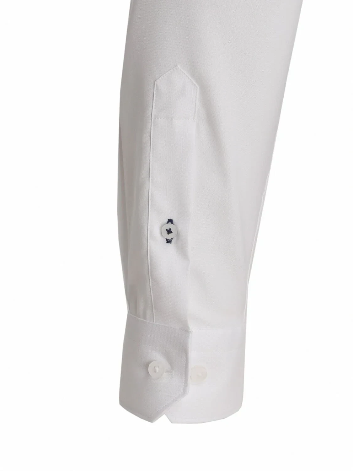 White Plain Regular Fit Weaving Classical 100% Cotton Shirt - 4