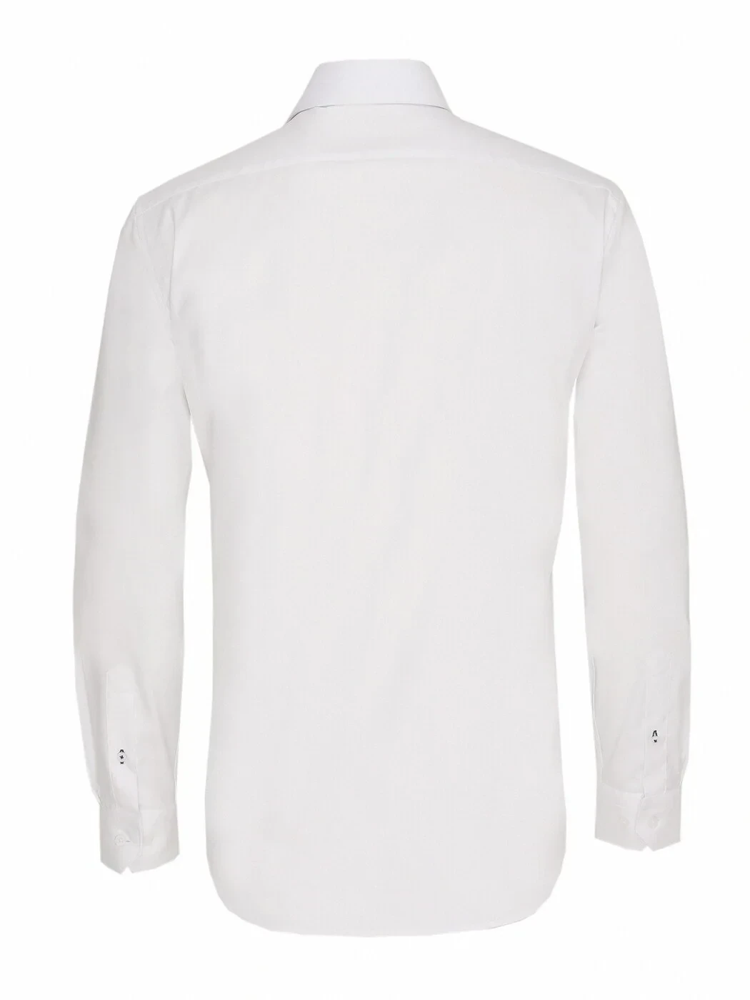 White Plain Regular Fit Weaving Classical 100% Cotton Shirt - 5