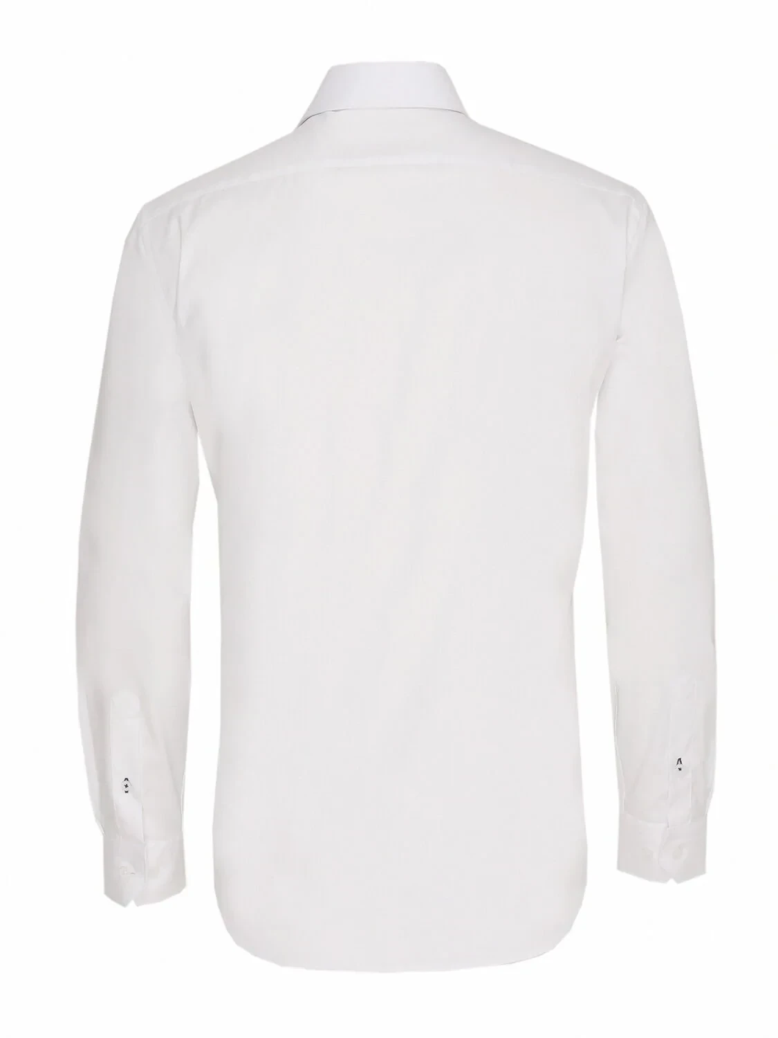 White Plain Regular Fit Weaving Classical 100% Cotton Shirt - 5