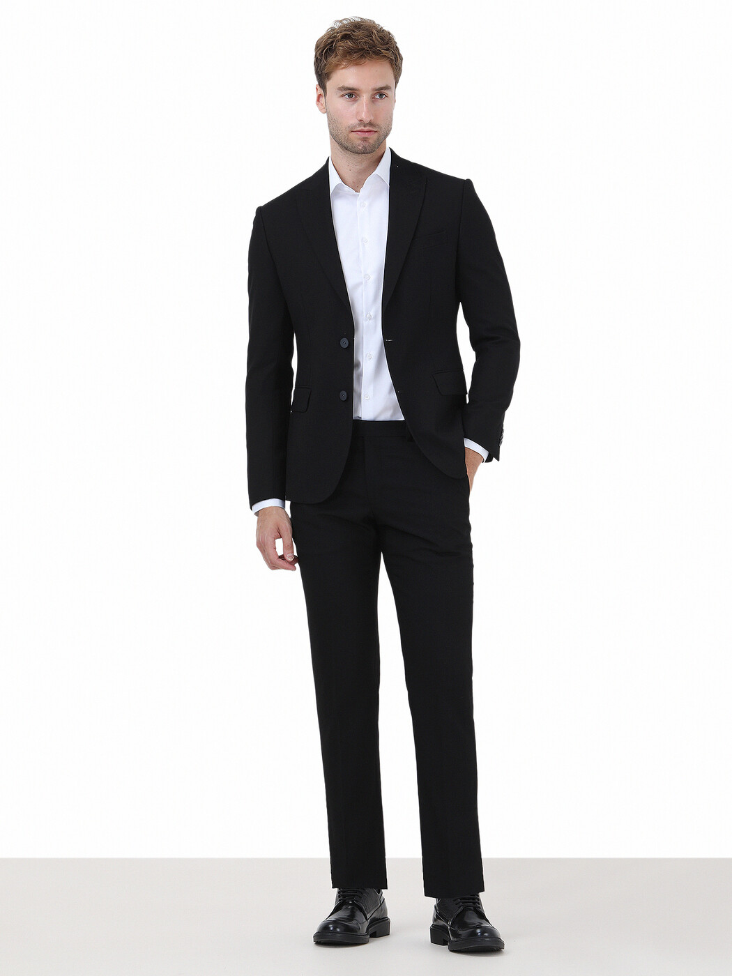 White Plain Regular Fit Weaving Classical 100% Cotton Shirt - 3