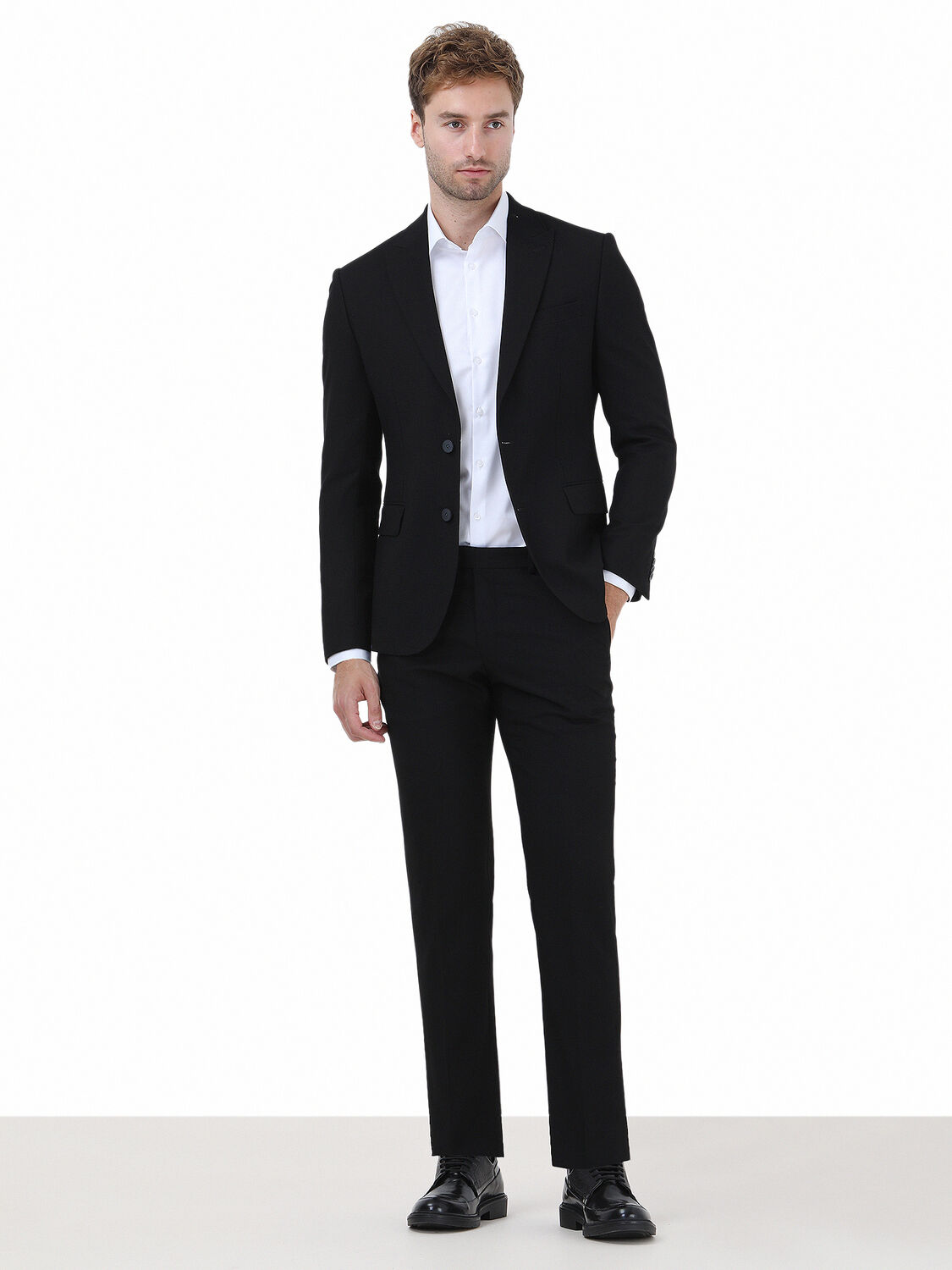 White Plain Regular Fit Weaving Classical 100% Cotton Shirt - 3