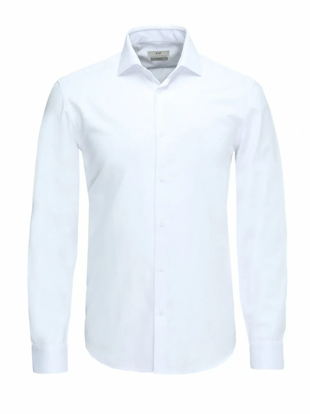 White Plain Regular Fit Weaving Classical Cotton Blended Shirt - 1