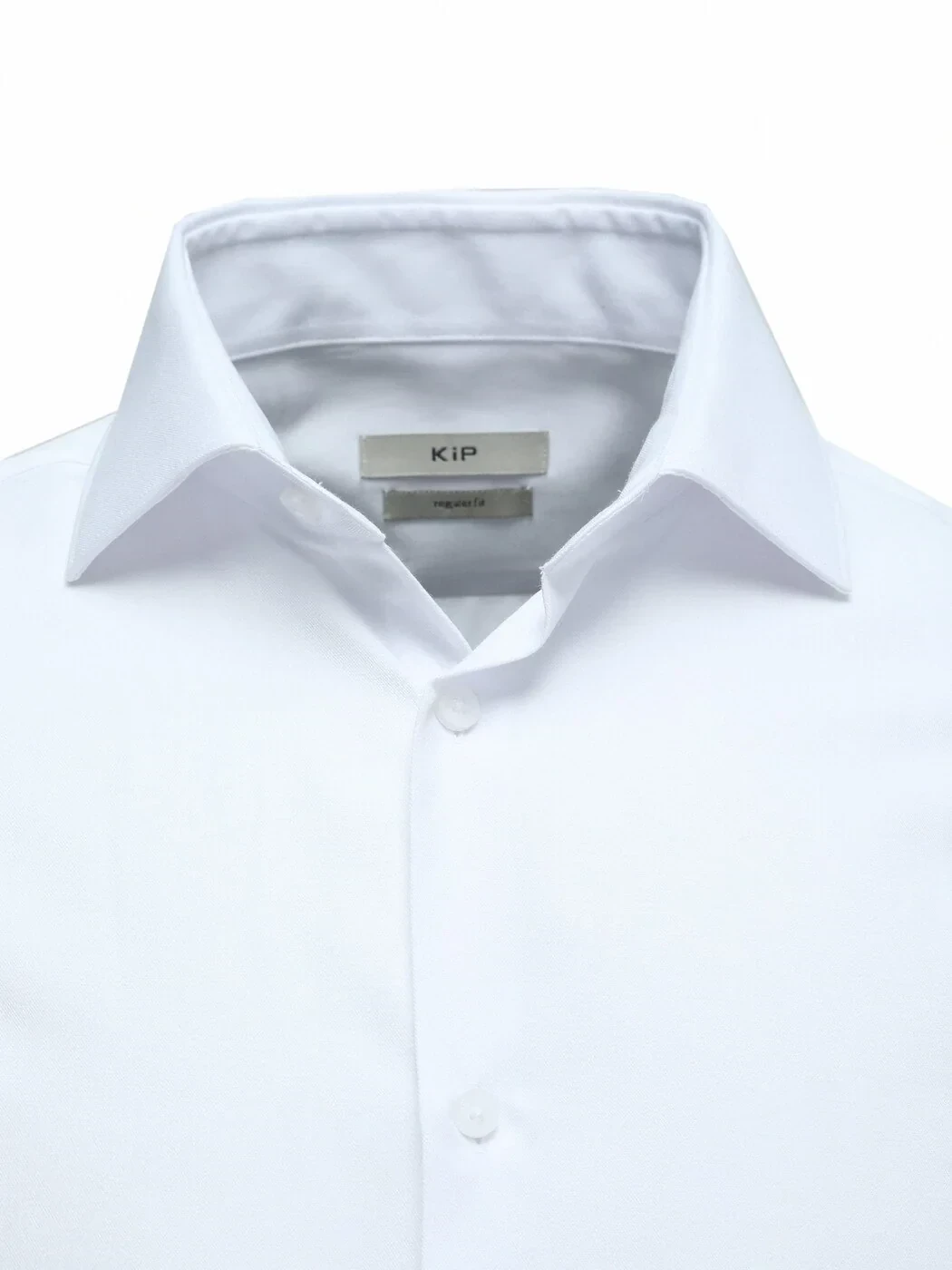 White Plain Regular Fit Weaving Classical Cotton Blended Shirt - 2