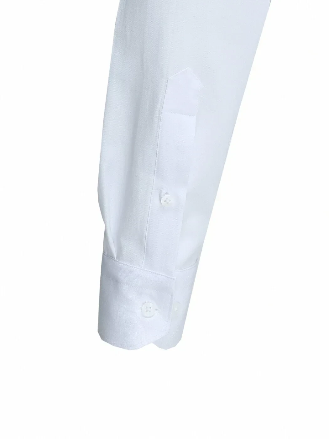 White Plain Regular Fit Weaving Classical Cotton Blended Shirt - 4