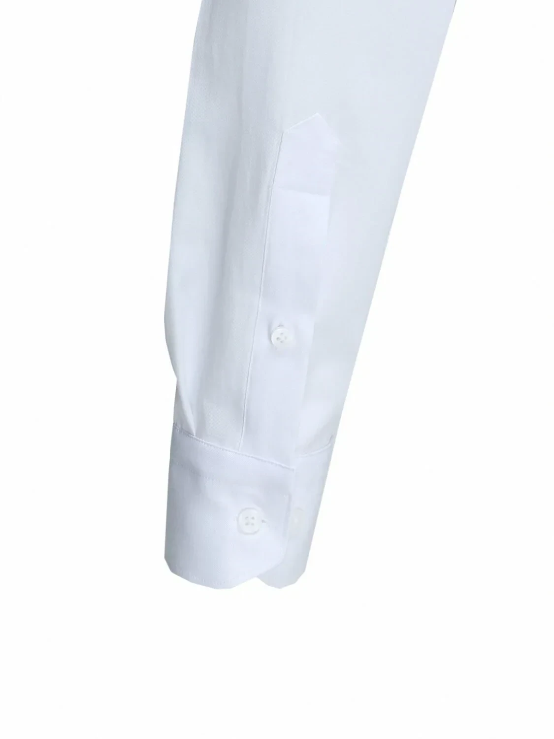 White Plain Regular Fit Weaving Classical Cotton Blended Shirt - 4