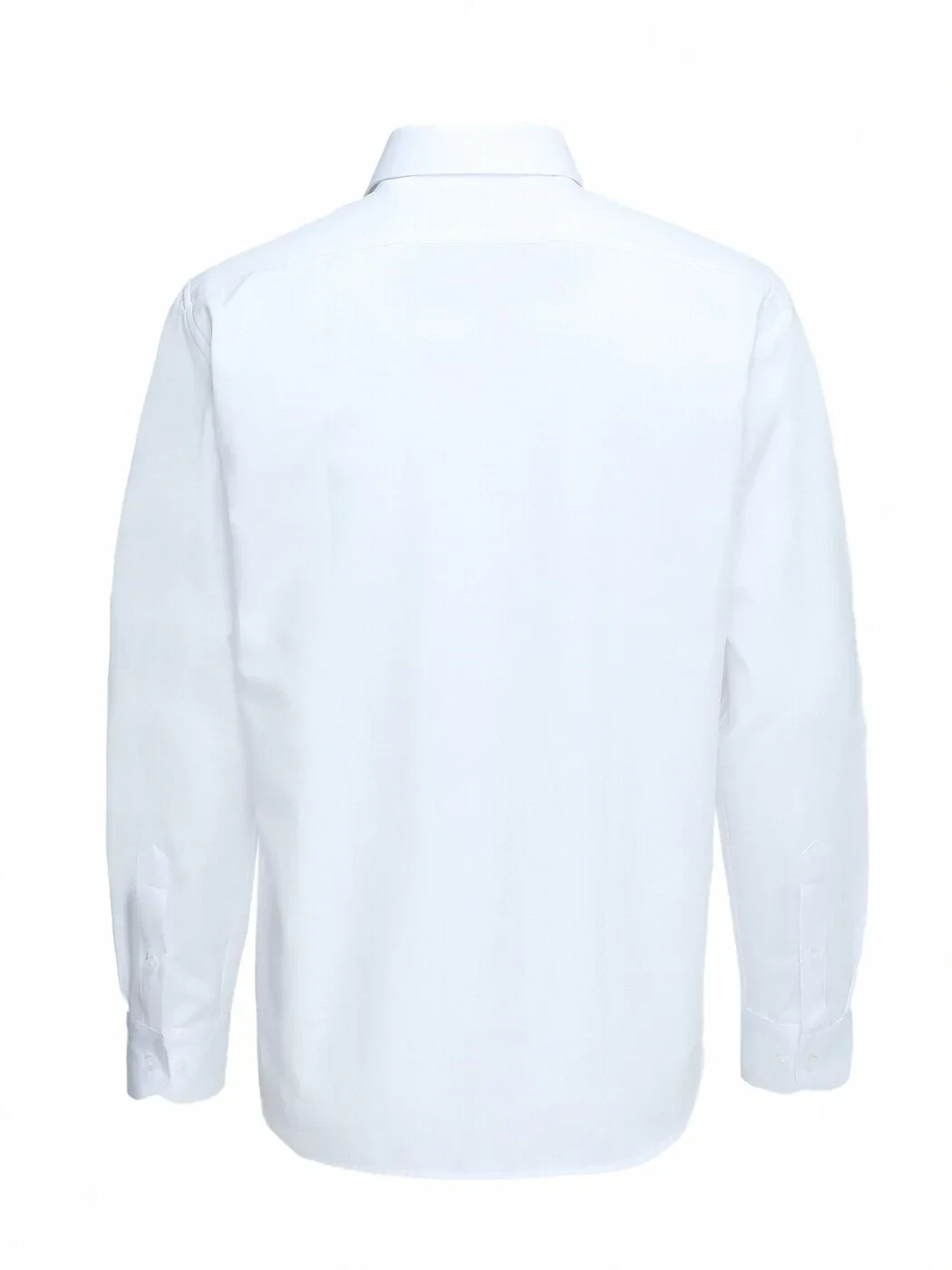 White Plain Regular Fit Weaving Classical Cotton Blended Shirt - 5