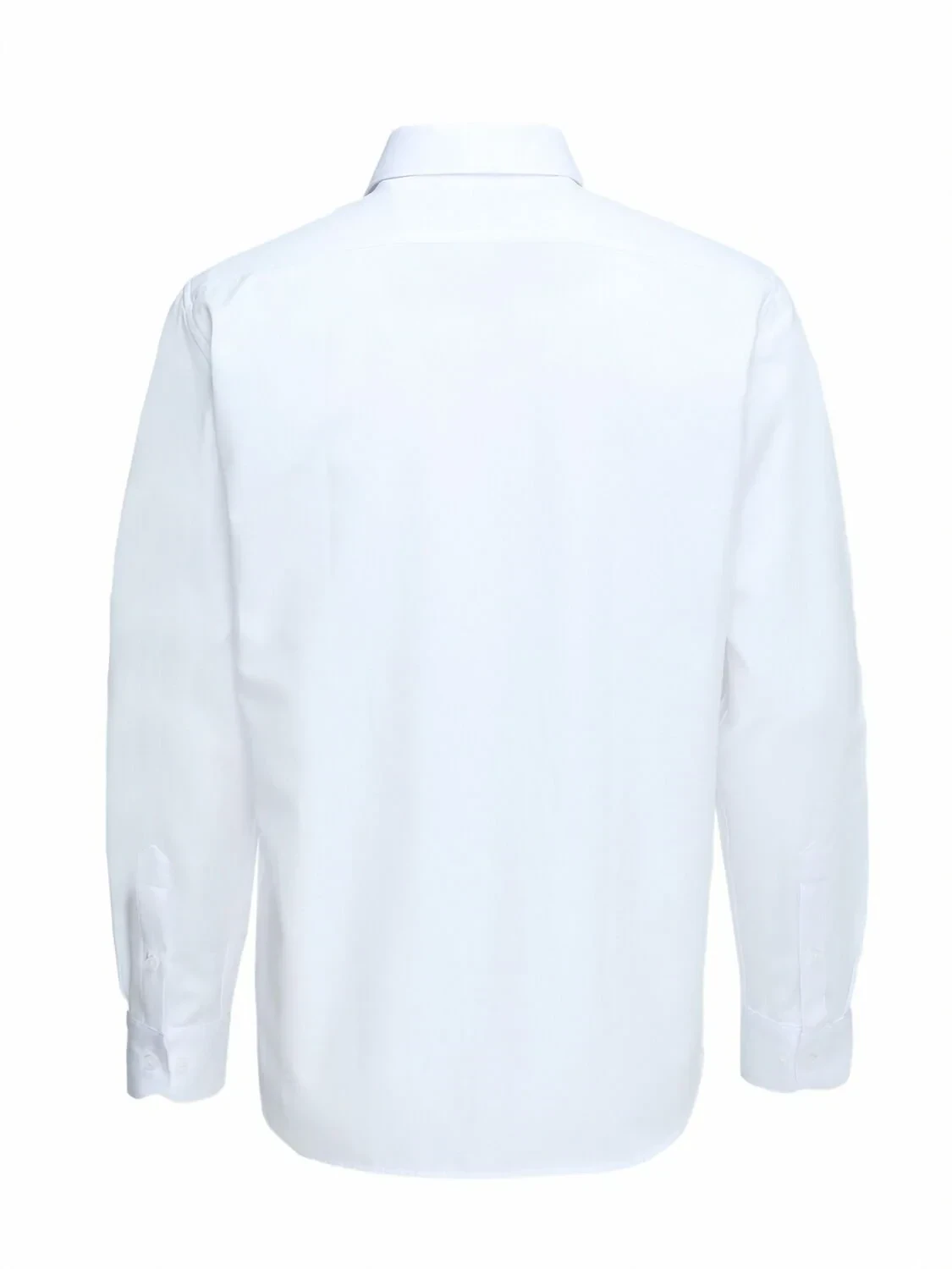 White Plain Regular Fit Weaving Classical Cotton Blended Shirt - 5