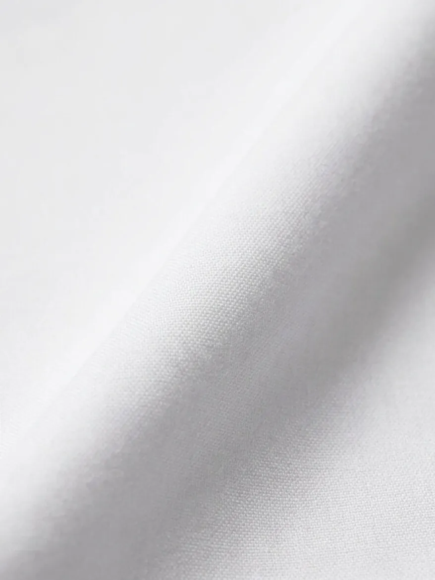 White Plain Slim Fit Double Cuff Tuxedo Shirts - 7