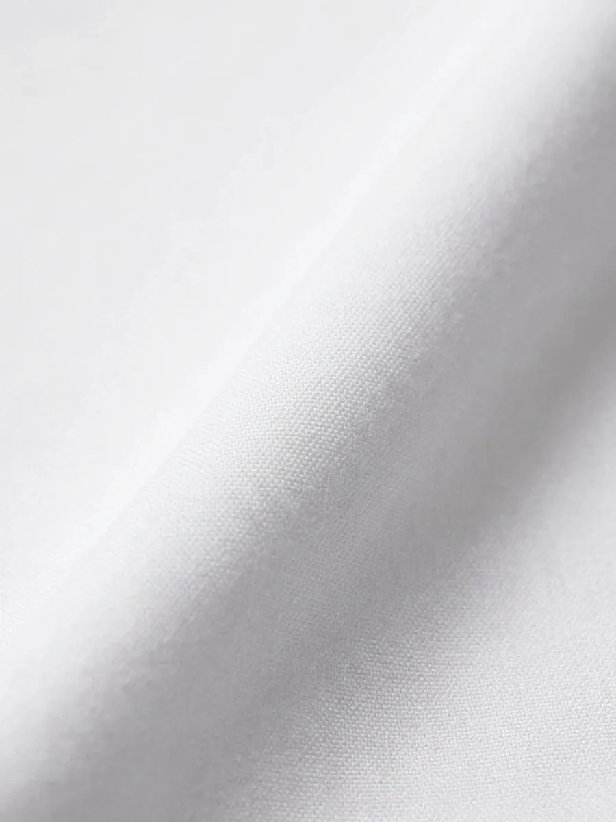 White Plain Slim Fit Double Cuff Tuxedo Shirts - 7