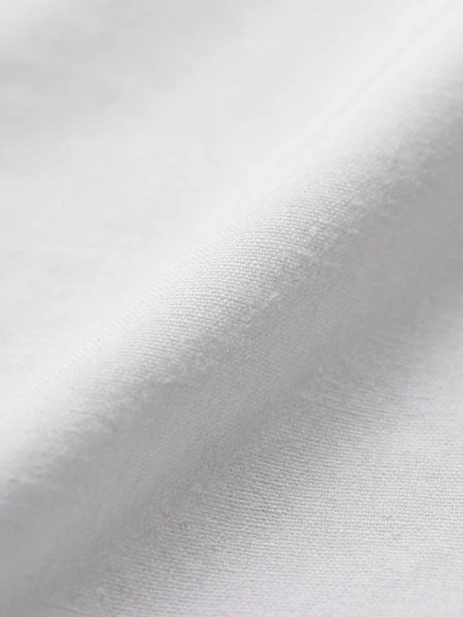 White Plain Slim Fit Double Cuff Tuxedo Shirts - 7