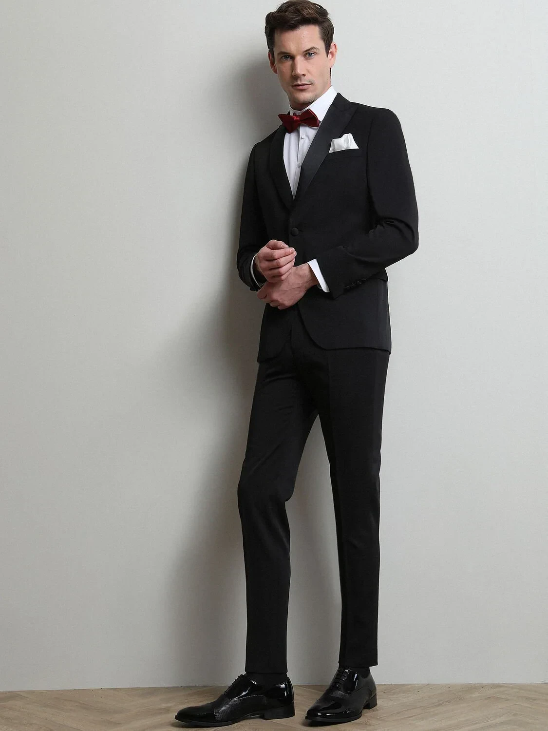 White Plain Slim Fit Weaving Classical 100% Cotton Shirt - 4