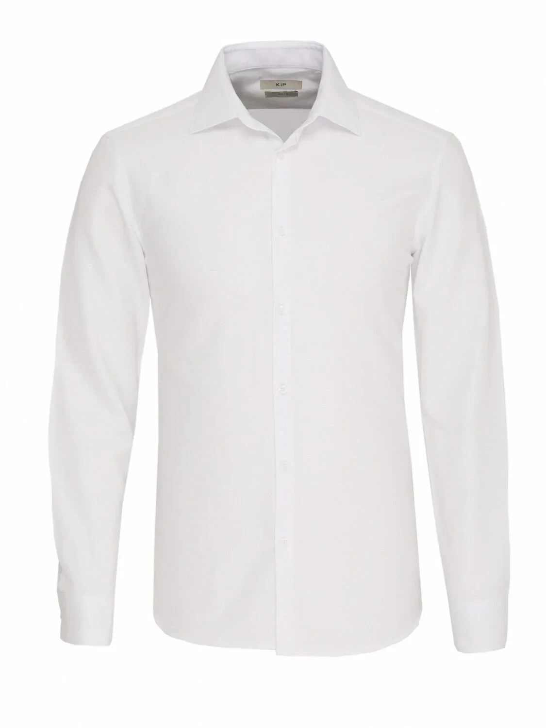 White Plain Slim Fit Weaving Classical Cotton Blended Shirt - 1