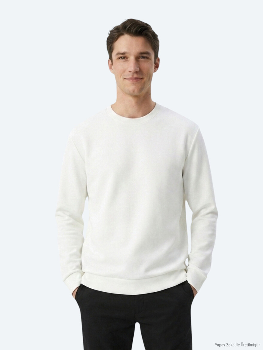 White Plain Sweatshirt - KİP