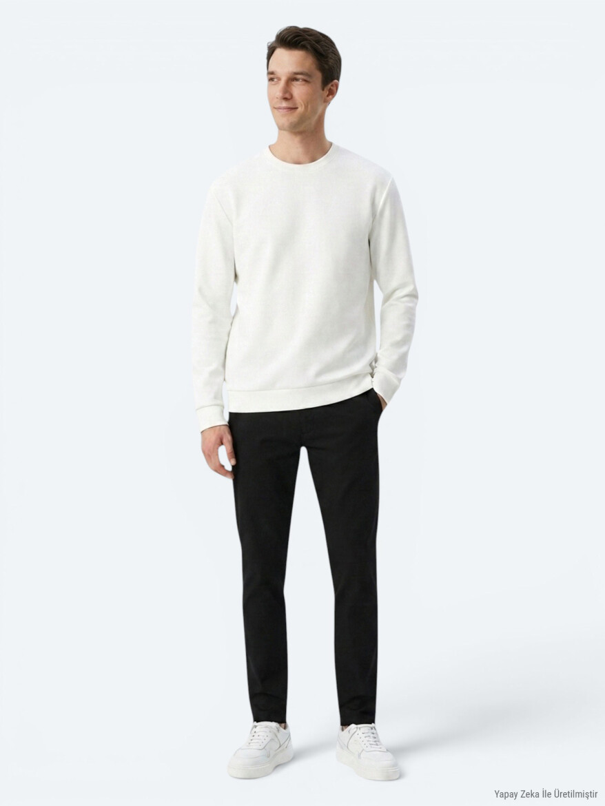 White Plain Sweatshirt - KİP